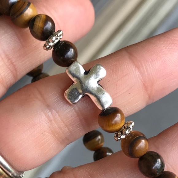 🔴SALE ! Men or women Tiger eye cross bracelet - Picture 8 of 10